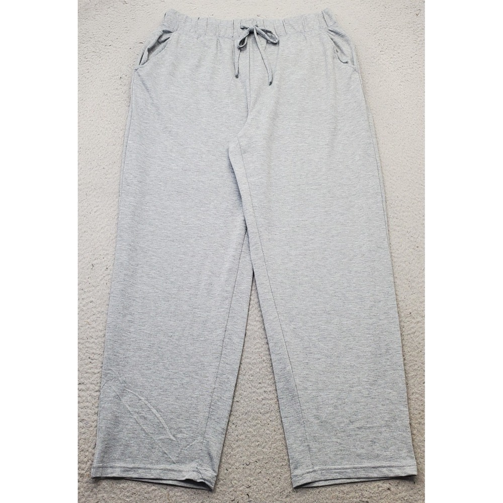 Cuddl Duds Lounge Pants Womens Large Gray Soft Comfort Stretch Drawstring Waist